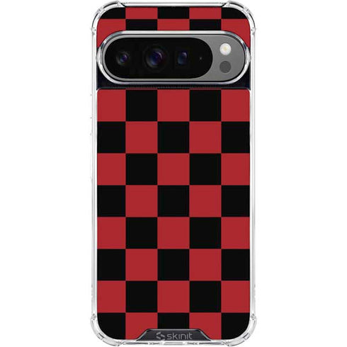 Red and Black Checkerboard Google Pixel 10 Pro XL Clear Case